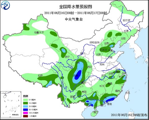 全国降水量预报图