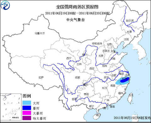 暴雨蓝色预警：浙江部分地区仍有暴雨