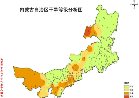 内蒙古2011年6月29日干旱分布图