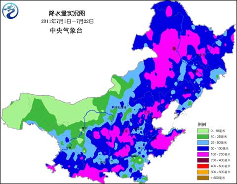 降水量实况图