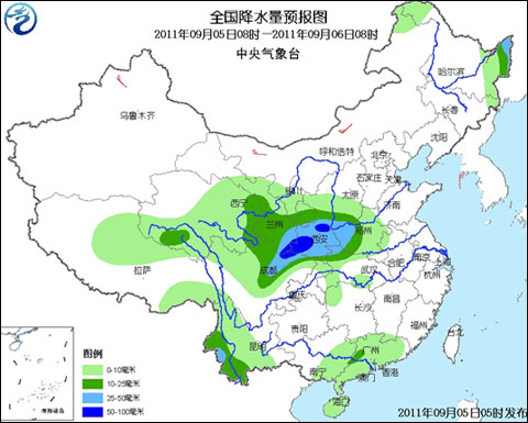 24小时降水量预报图