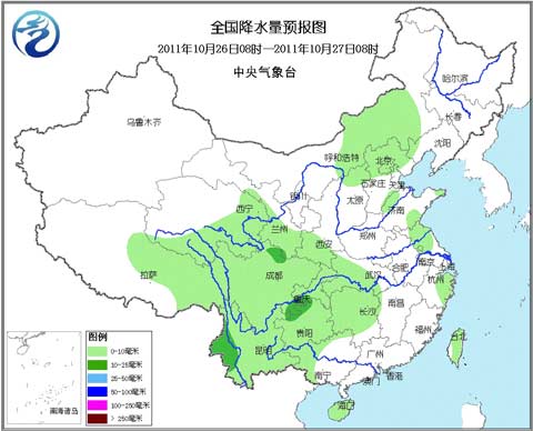 全国降水量预报图