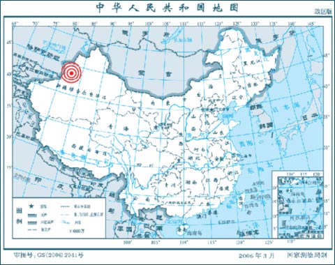 新疆伊宁县与巩留县交界发生6级地震