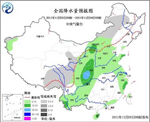 全国降水量预报图