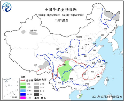 全国降水量预报图