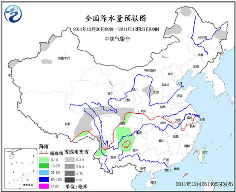 全国降水量预报图