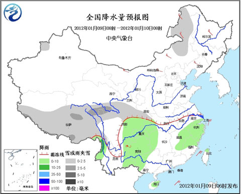 全国降水量预报图