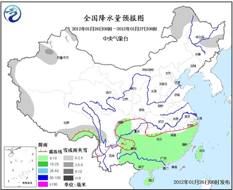 全国降水量预报图