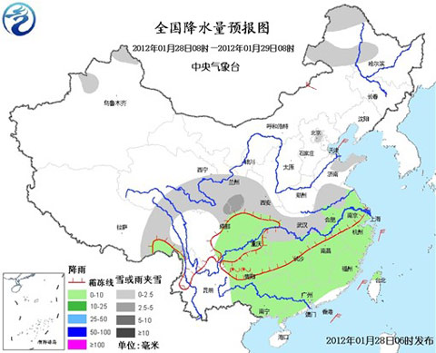 全国降水量预报报图